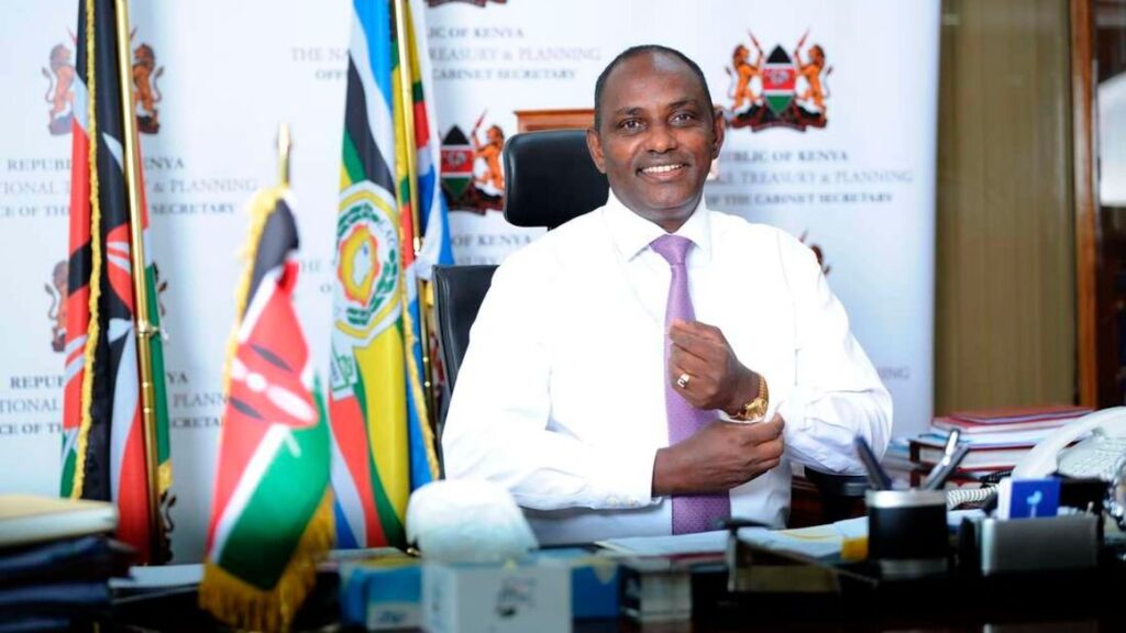Treasury CS ukur yatani in his offices during the budget making process