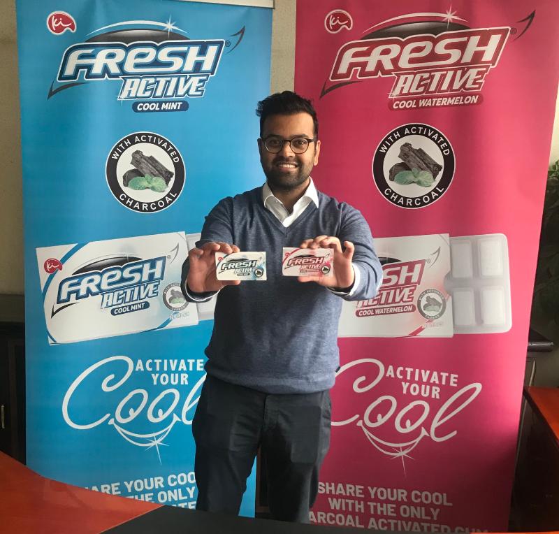 Kenafric Industries MD Mikul Shah showcases the all new Fresh Active chewing gum, Africa’s first Charcoal Activated gum that was launched at Kenafric headquarters in Nairobi on the 22nd of July 2021. Image: KENAFRIC INDUSTRIES LIMITED