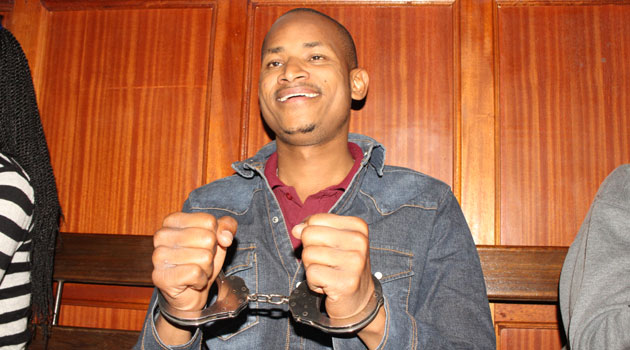 image of babu owino who has been isssing threats to muraya kariuki a journalist. the member of parialment for emabaksi east has been charged in court for abusing the president and his mother as well as the shooting of a dj in a nairobi club