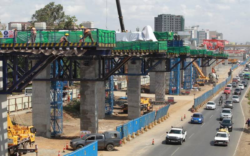 ongoing construction at the nairobi expressway which has been described by kieleweke leaders as uhuru's projects that they are going to show kenyans about.