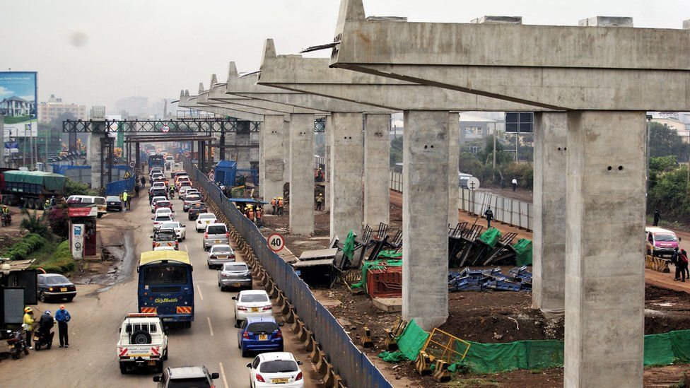 Ongoing Construction at the 60 billion JKIA- WESTLANDS EXPRESSWAY, IT IS ONE THE PROJECTS INITIATED BY THE JUBILEE GOVERNMENT. IT IS EXPECTED TO REDUCE TRAFFIC JAMS IN NAIROBI .