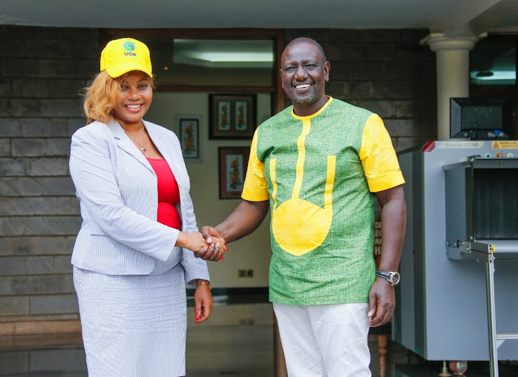 Famous Kikuyu Gospel Musician Loise Kim being welcomed to UDA by Deputy President William Ruto at his Official Karen Residence.Ruto has been Receiving defectors every day at his residence. 