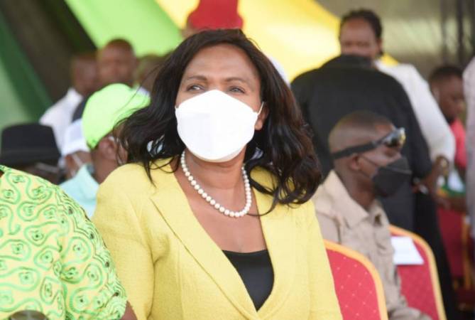 Keroche CEO and Aspirant senator for Nakuru Tabitha karanja during a past public rally.the iron lady is under critism on why she didn't join Raila Odinga's party.