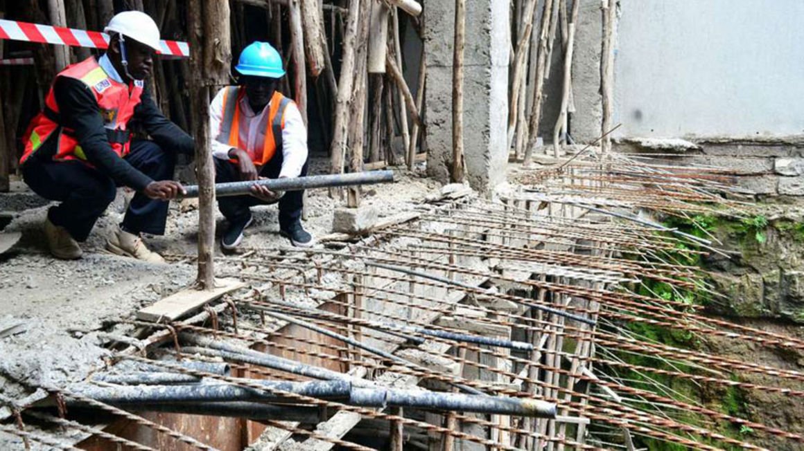 National Construction Authority, (NCA) inspectors in a routine inspection exercise. the Authority is seeking the services of a debt collection agency to help them collect accrued levies from 2017.  