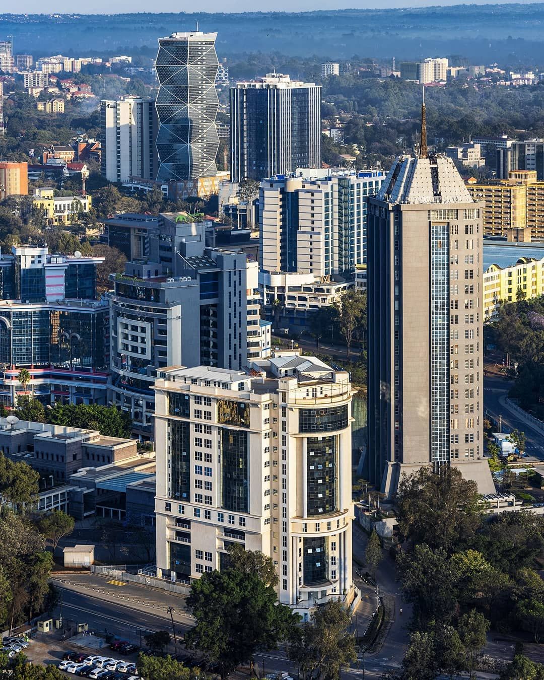 An aerial View of the beautiful and Majestic Nairobi Skyline. The city is poised to host the Nairobi International Finacial Centre. 