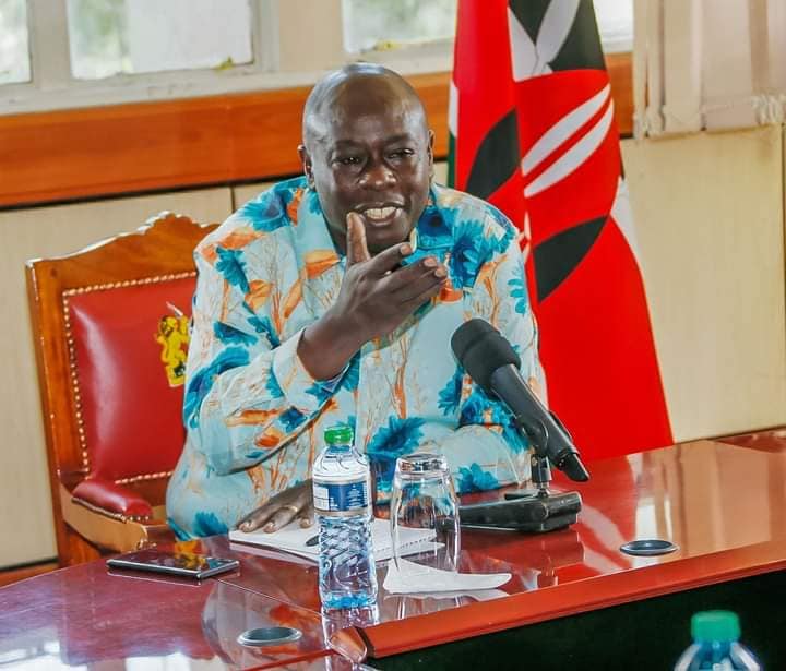 Deputy President Rigathi Gachagua, during a high level government meeting. DP Rigathi has asked asked for two more years for the government to be able to turn around the economy.