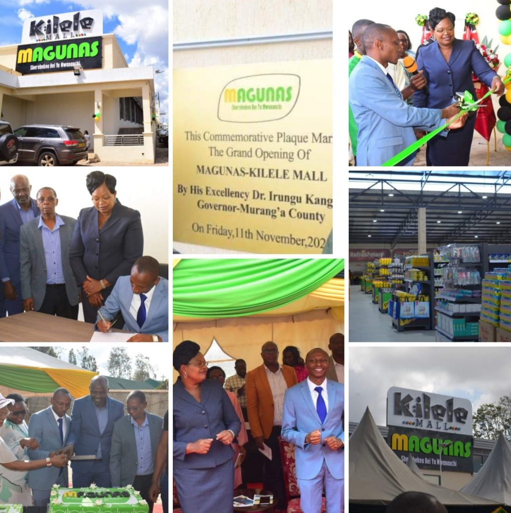 the newly built Kilele mall which houses Magunas supermarket. Magunas Supermarket is a retail chain store that is predominately in the Mount Kenya. However the retail chain is opening more branches in the country with a branch in Kitui. 