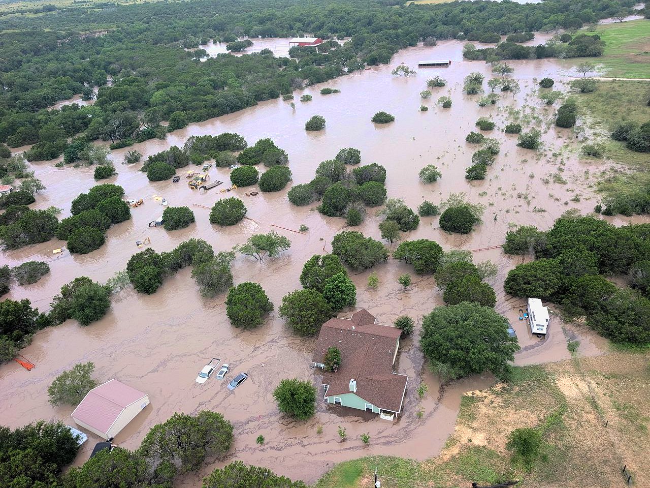 An areial view of a flooded area in Kenya 